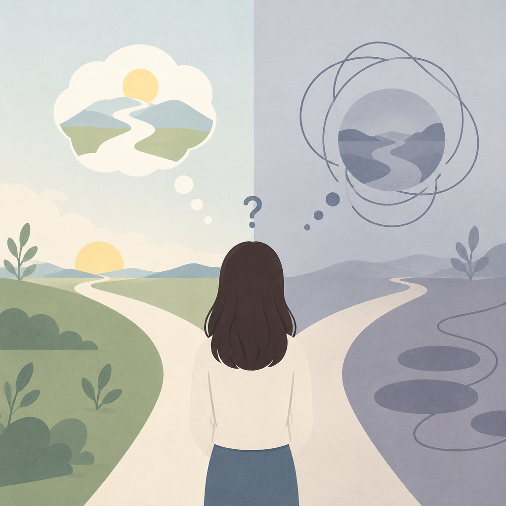 AI 생성 설명 이미지: 안산한의원 정보를 볼 때 알아두는 걱정과 반추의 차이